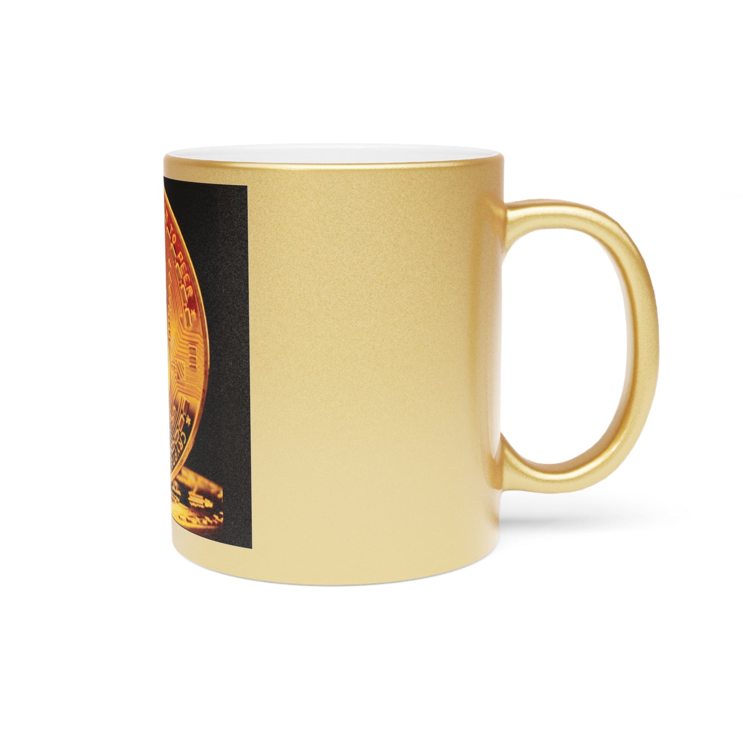 Bitcoin Gold Metallic Mug – Gold Coin Crypto Coffee Cup